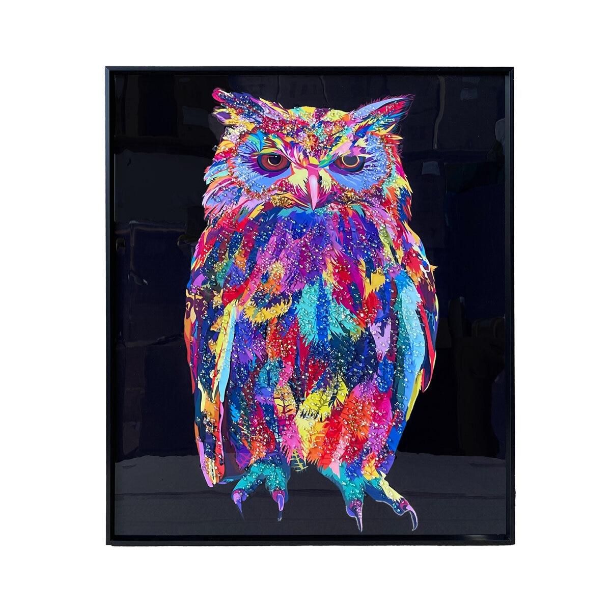 クリスタルアート オウル 51 x 61cm