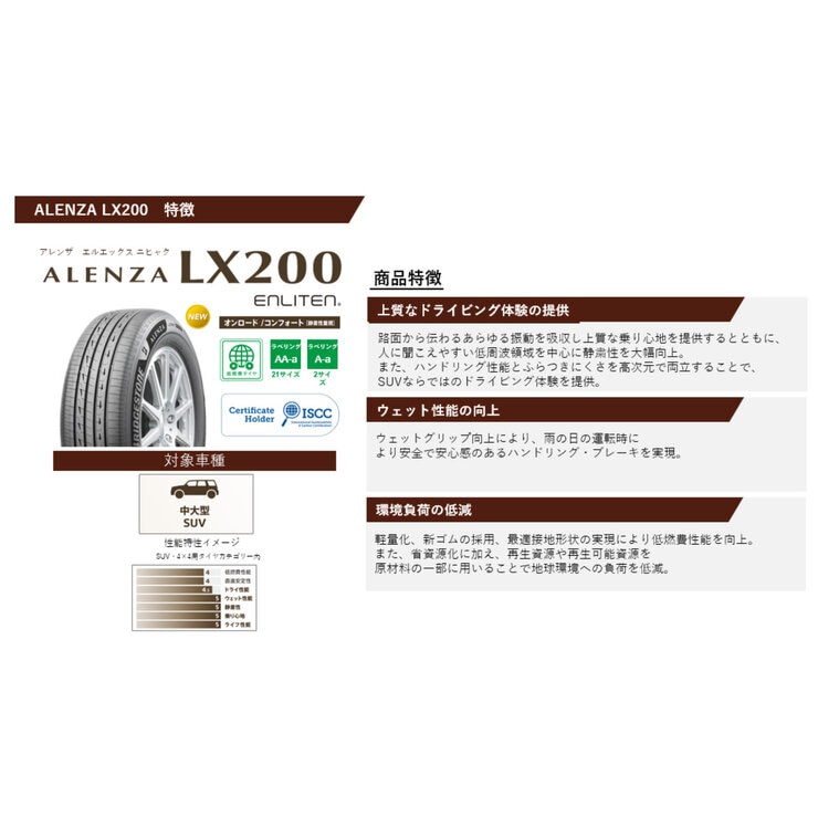 BRIDGESTONE 235/55R19 105W XL ALENZA LX200 | Costco Japan