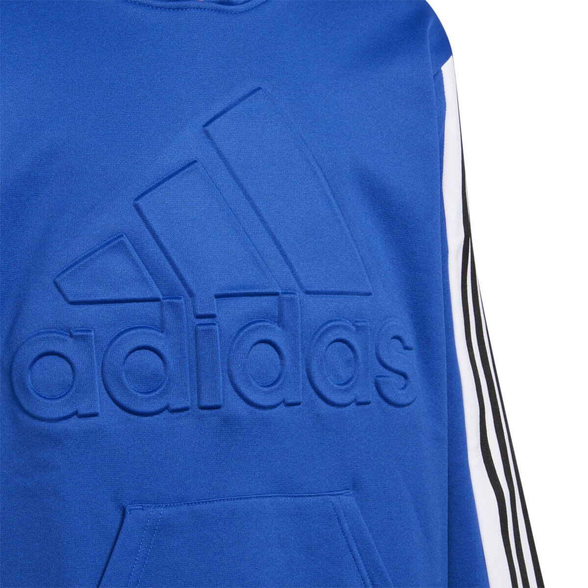 アディダス キッズ エンボス フーディブルー 160