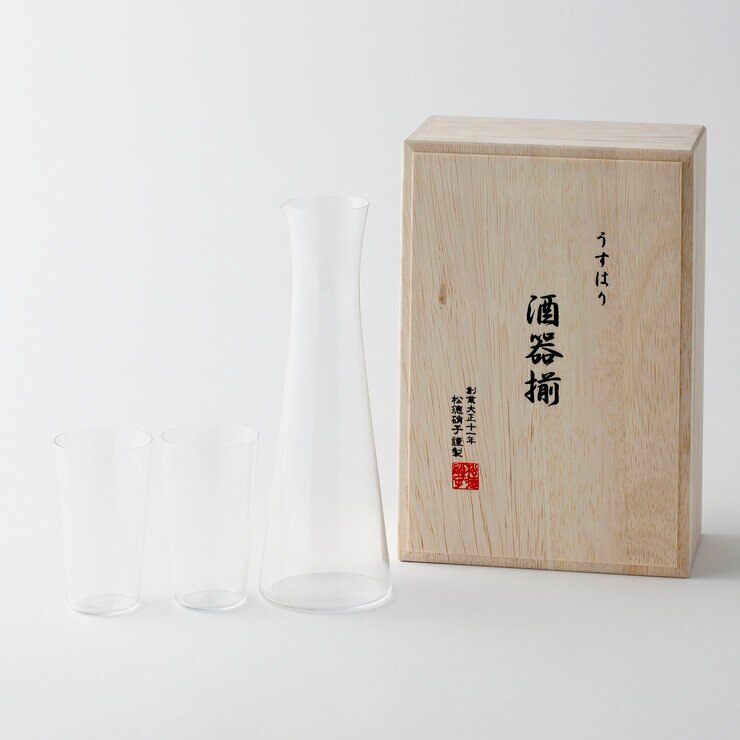 うすはりグラス 酒器揃え 木箱入り うすはりグラス 酒器揃え 木箱入り