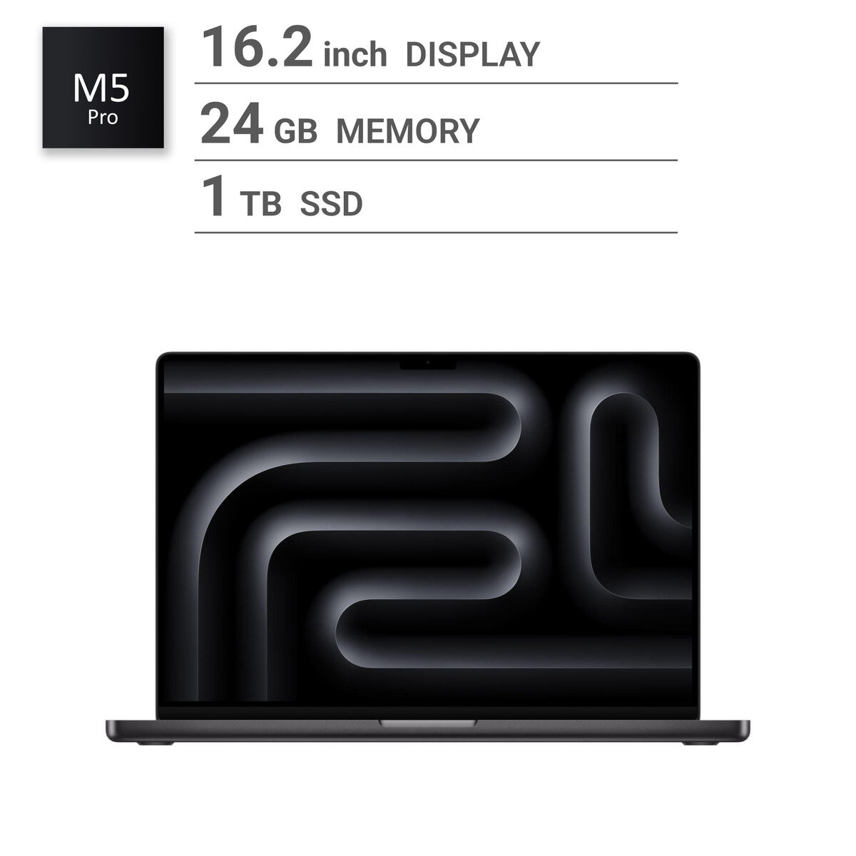 Apple/MacBook Pro 16インチ/18コアCPU/ 20コアGPU/M5 Proチップ /24GB/1TB SSD-スペースブラック