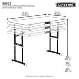 LIFETIME 4ft 折り畳みテーブル (高さ調節可能)
