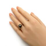 黒蝶 18K イエロー/ピンクゴールド & プラチナ 0.19CT 三連リング