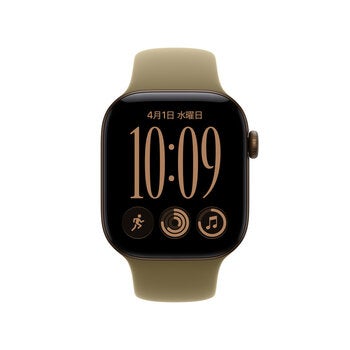 Apple Watch S12 GPS 46mm ダークブロンズアルミニウムケースとオリーブスポーツバンド - S/M
