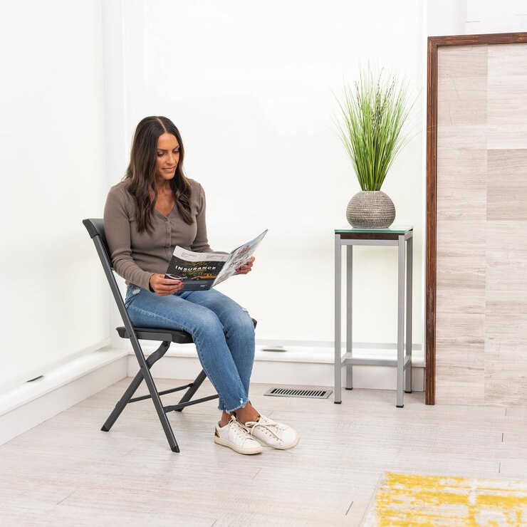 LIFETIME 折り畳み椅子 4脚セット ブラック