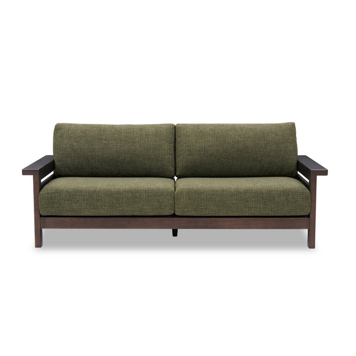 TimberLush ヴィンテージ ウッドベースソファ 2.5人掛け