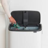 ブラバンシア Boタッチビン 2x30L   タッチ式ごみ箱 2分別  ホワイト  221408