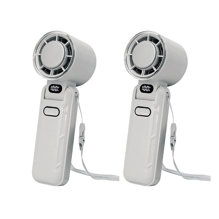 Seena 冷却プレート付 リン酸鉄バッテリー ハンディファン 2個セット グレー×グレー