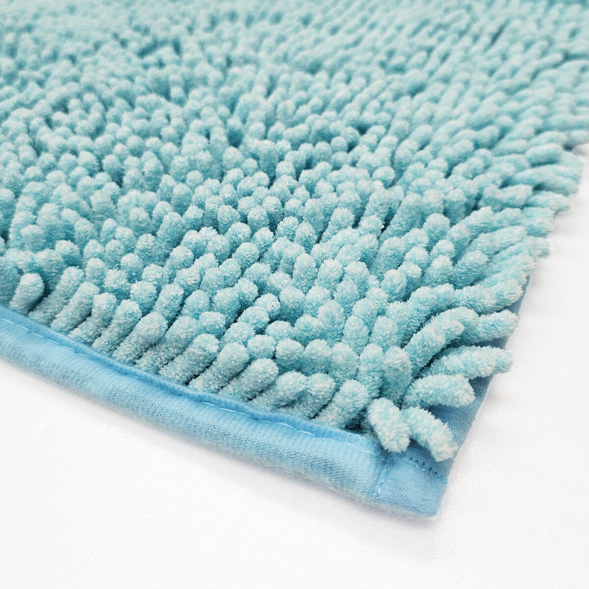 マイクロファイバー もこもこバスマット 60cm x 90cm ブルー