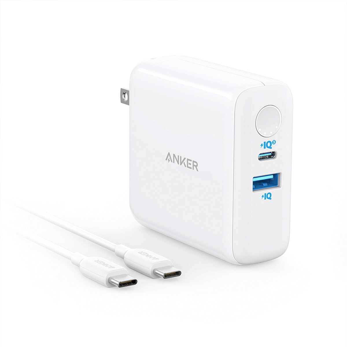 Anker モバイルバッテリー搭載USB急速充電器 PowerCore III Fusion 5000 USB-C & USB-Cケーブル (1.8m)付属