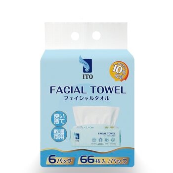 ITO フェイシャルタオル 66枚 6個入り