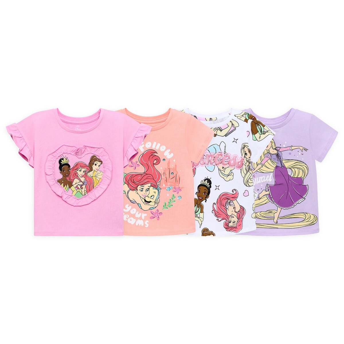キャラクター キッズ 半袖 Tシャツ 4枚組 プリンセス 4