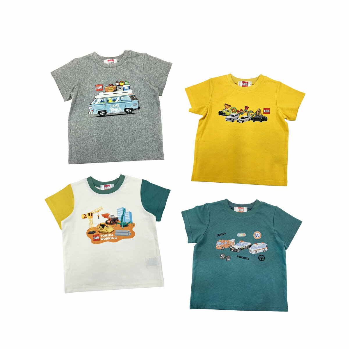 トミカ キッズ 半袖 Tシャツ 4枚組 アソートC 100