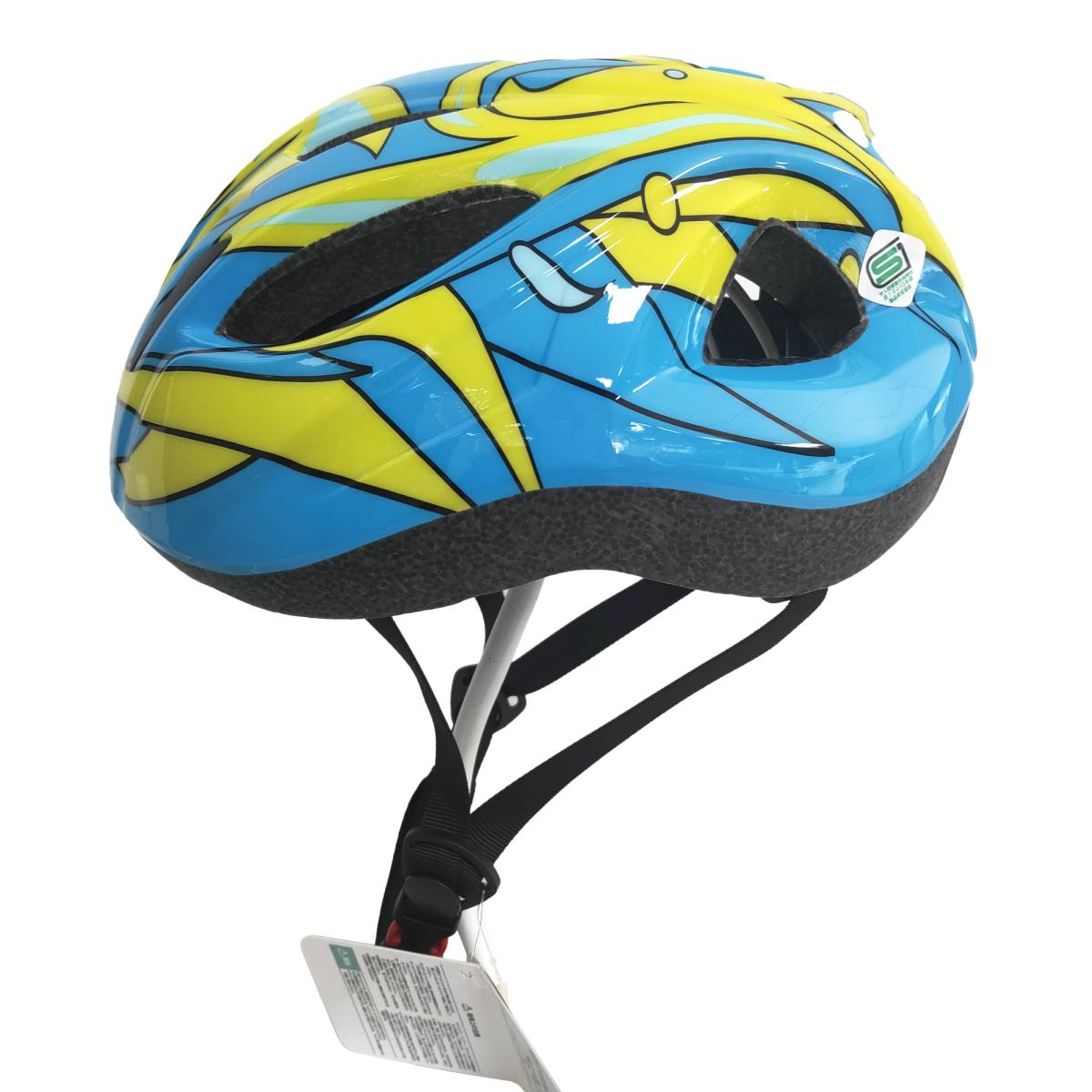 レブスポーツ 自転車用インモールドヘルメット 子供用 S/M イエロー/ブルー