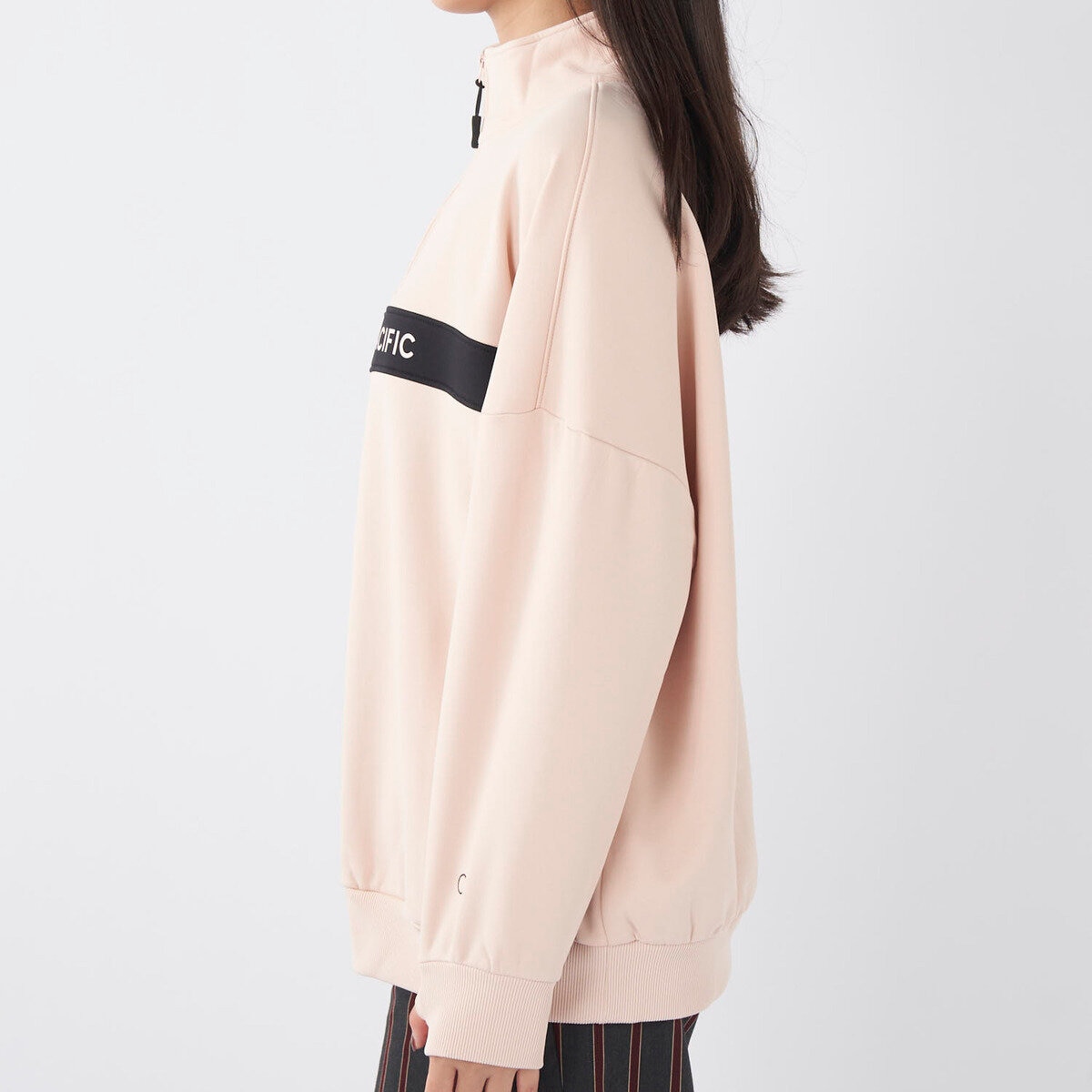 オーシャンパシフィック レディース ハーフジップ スウェットシャツ ピンク M