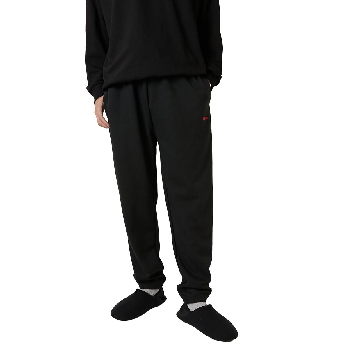 ヘインズ メンズ ニット パンツ ブラック XL