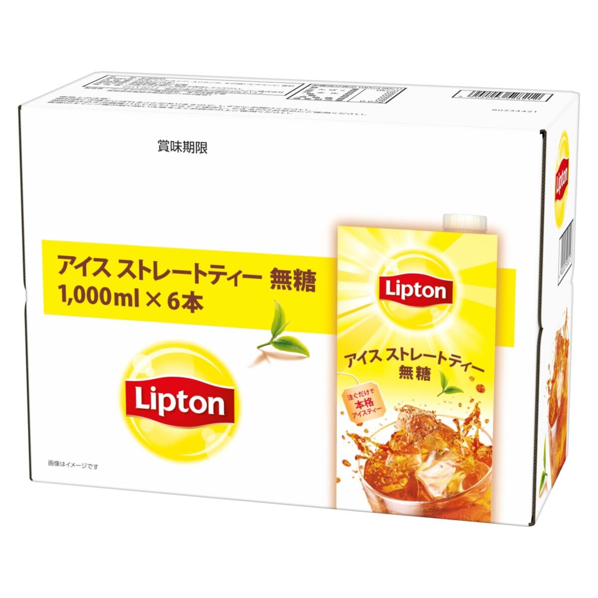 LIPTON アイスストレートティー 無糖 1000ml x 6パック