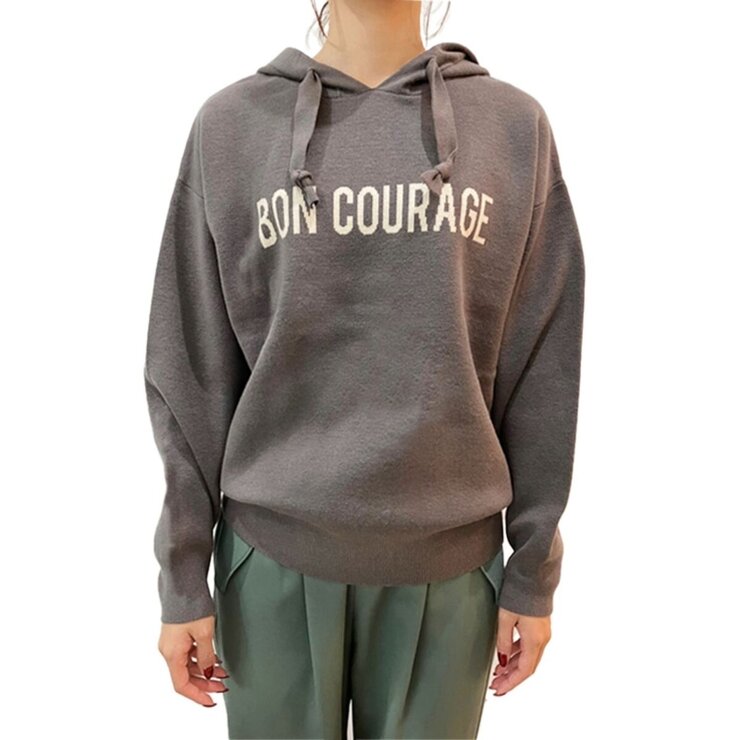 プチエスポワール レディース フード付きニット