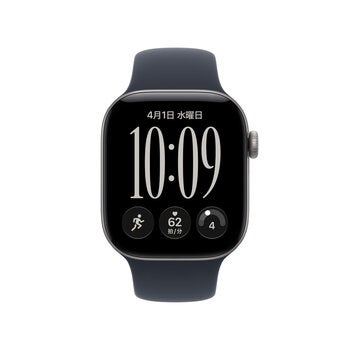 Apple Watch S12 GPS 42mm スペースグレイアルミニウムケースとネイビーブルースポーツバンド - S/M