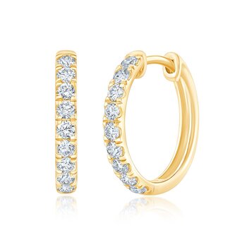 14K イエローゴールド 0.50カラット フープピアス