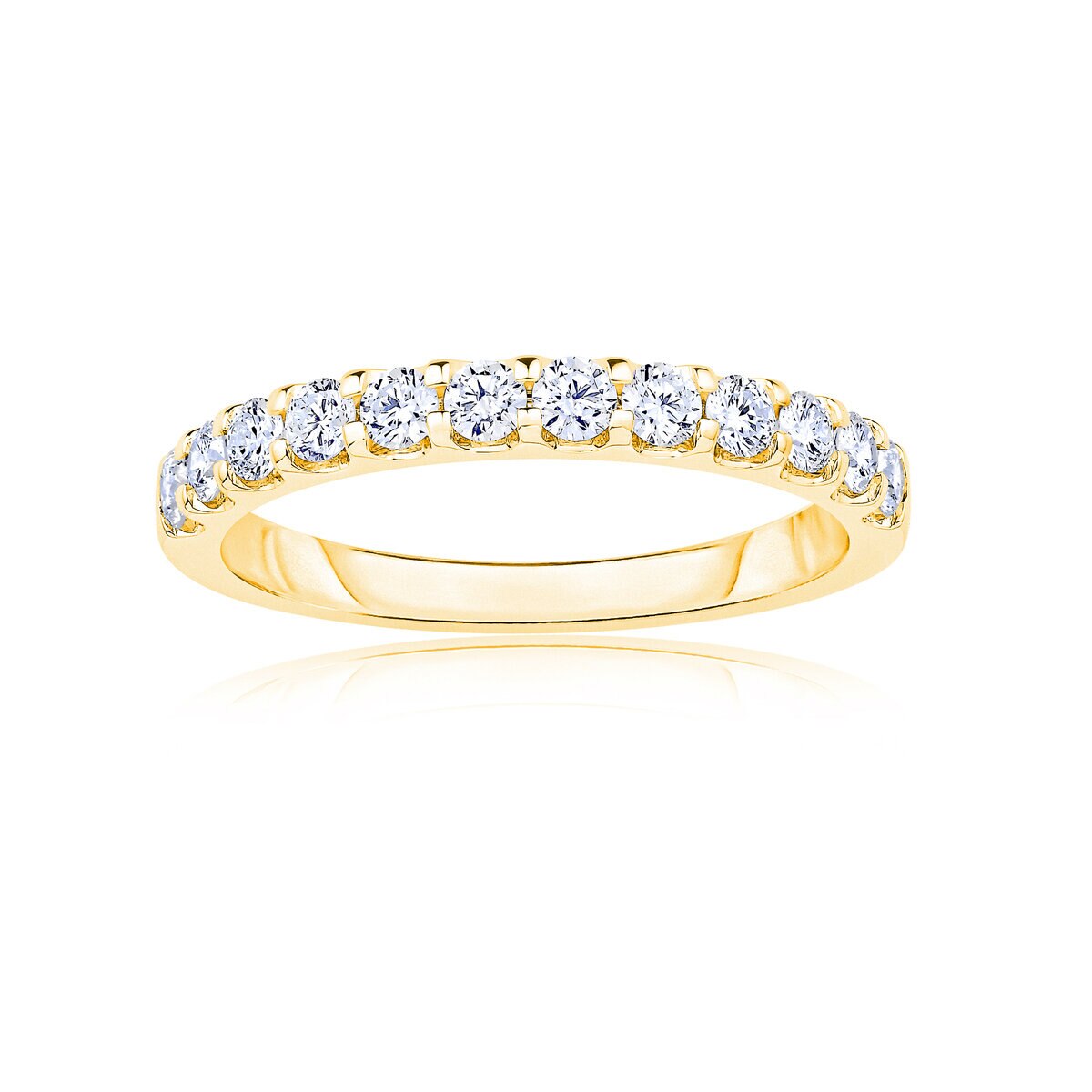 18K イエローゴールド 0.50カラット ダイヤモンド ハーフエタニティ リング