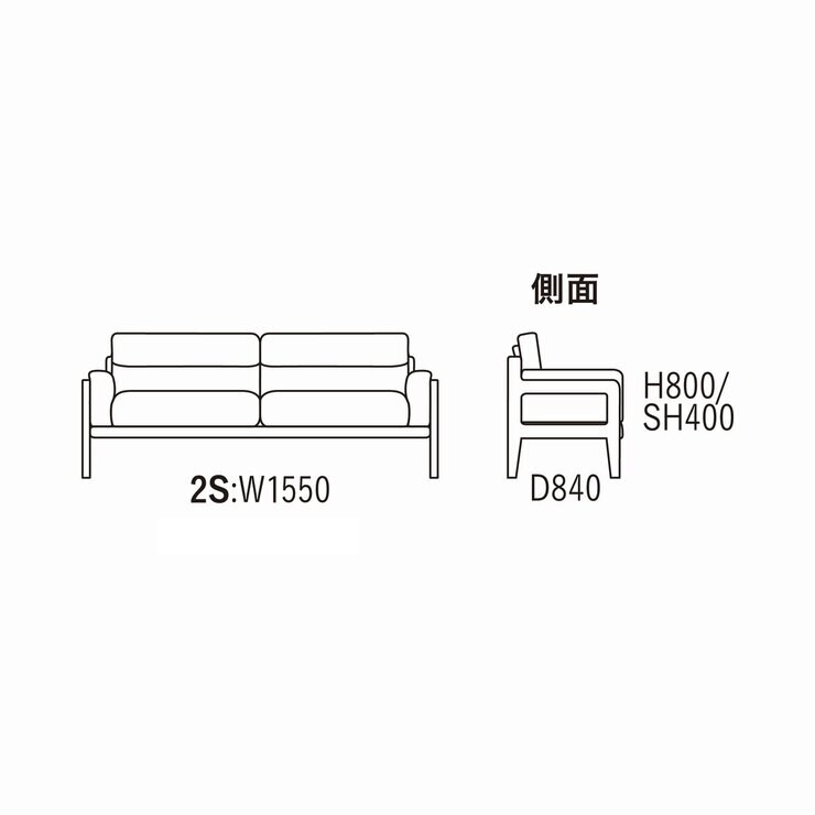 Deux Ligne ソファー2人掛け ブラウン Deux Ligne ソファー2人掛け ブラウン