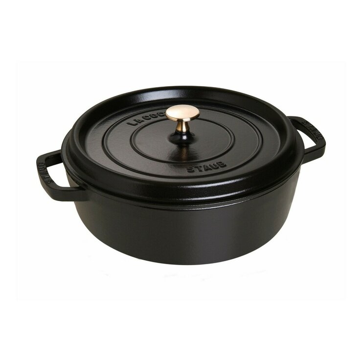 staub シャロー ココット　26cm ブラック ミトン付 ストウブ シャロー ココット 26cm ブラック | Costco Japan