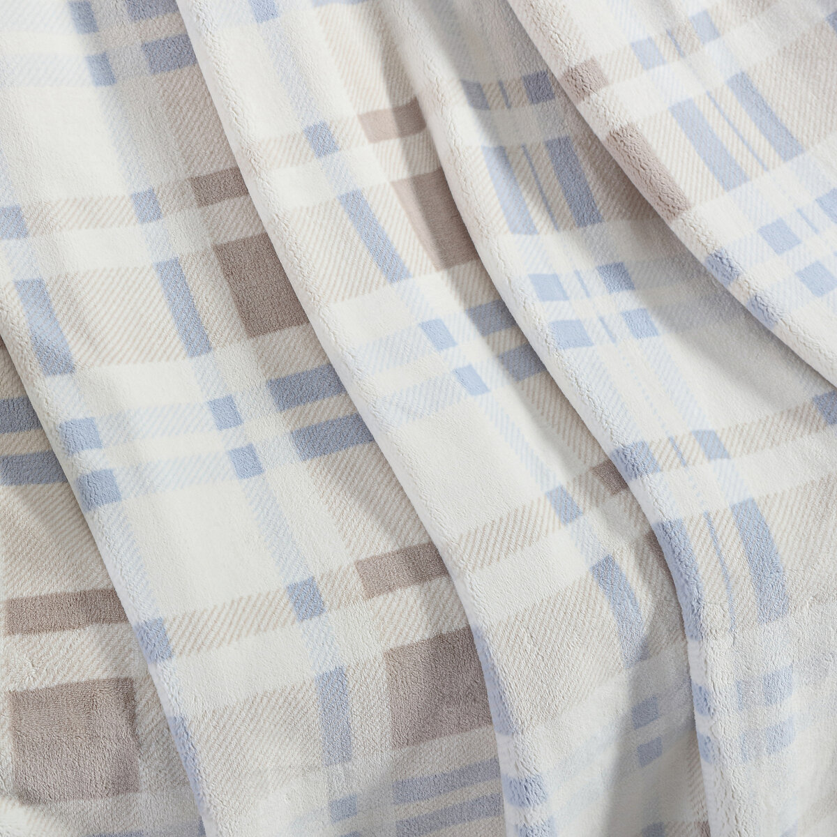 大判ひざ掛け 152cm x 177cm ラナ プレイド アイボリー