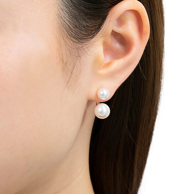 18K イエローゴールド あこや パール ピアス 6.5mm 8.5mm 18K イエローゴールド あこや パール ピアス 6.5mm 8.5mm