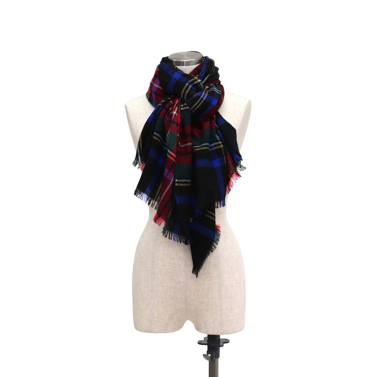 新品 ジョンストンズ カシミヤ100％ ブラックスチュアート ドンキ購入品 美品 ジョンストンズ カシミヤ100% 大判ストール ブラック