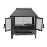 屋外暖炉 ファイヤーピット 調理用グリル網付き