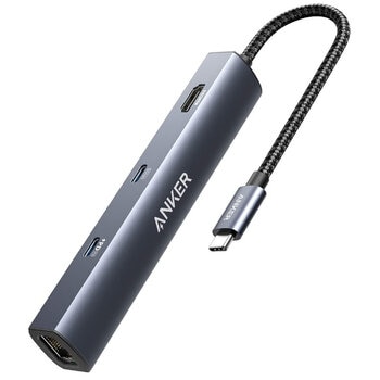 Anker USB-C イーサネットハブ 6ポート 最大出力53W  A8365NA1