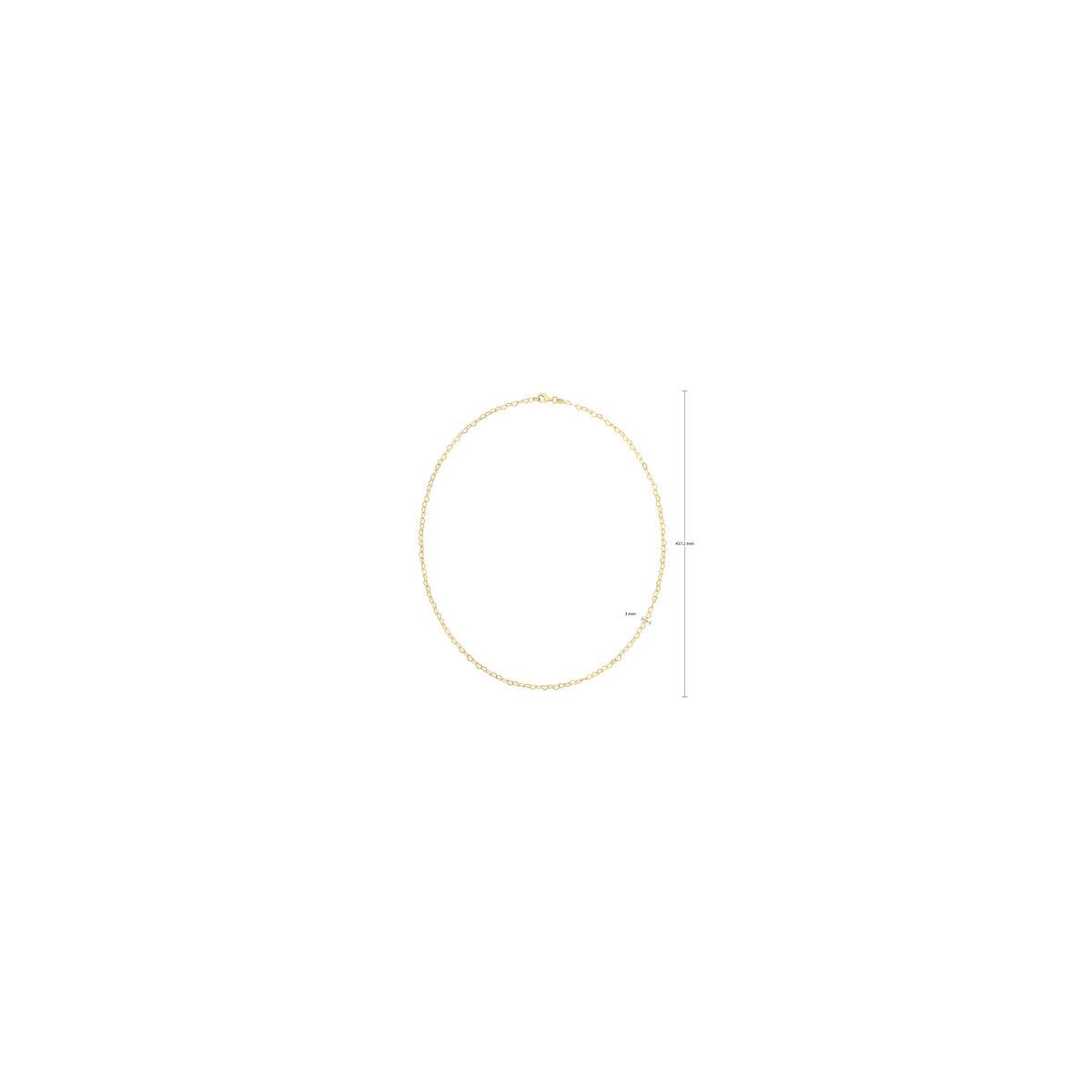 14K Yellow Gold ハート リンク ネックレス