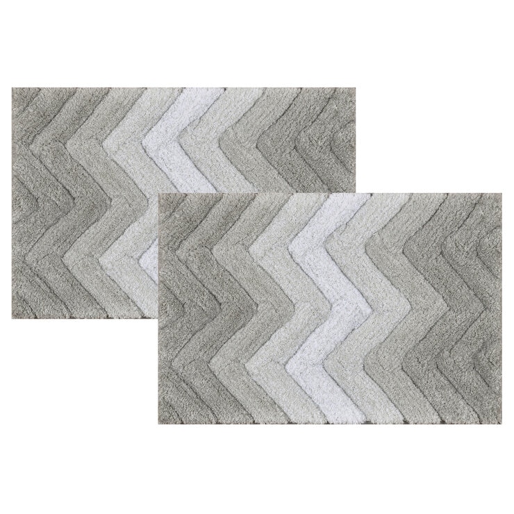 RIVIERA HOME マイクロポリエステル バスマット 40cm x 60cm 2枚組