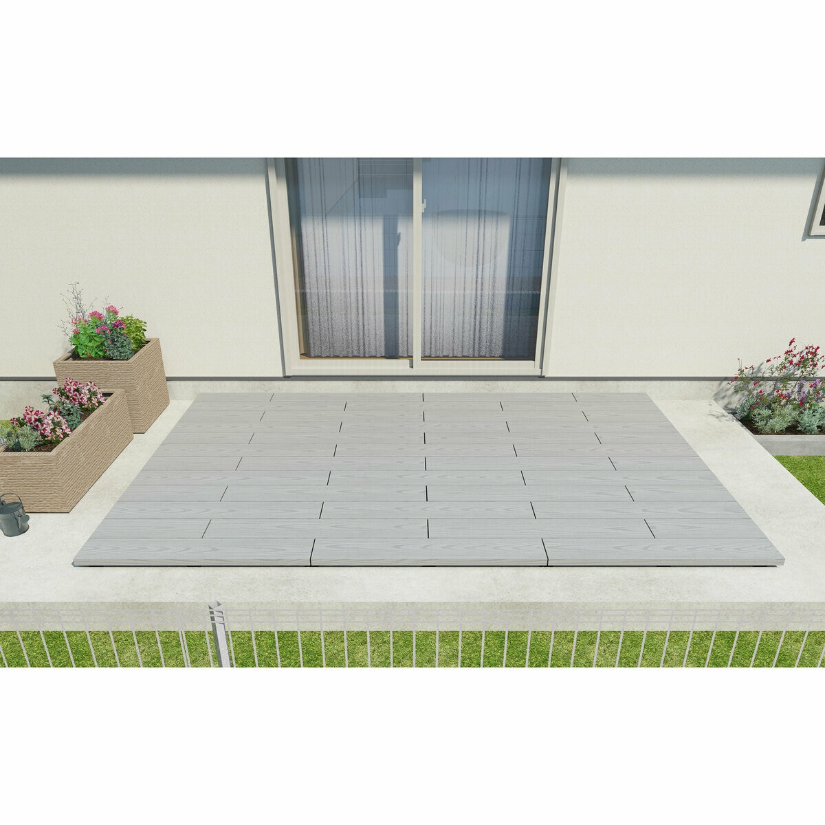 MINO 彩木デッキグラウンドGD W2000xD900xH54mm シルバーグレー SG