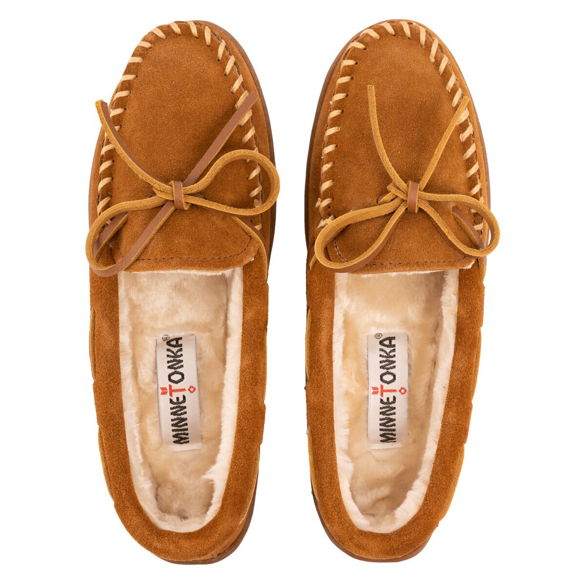 ミネトンカ レディース モカシン パイルラインドハードソール ブラウン 23.0 cm