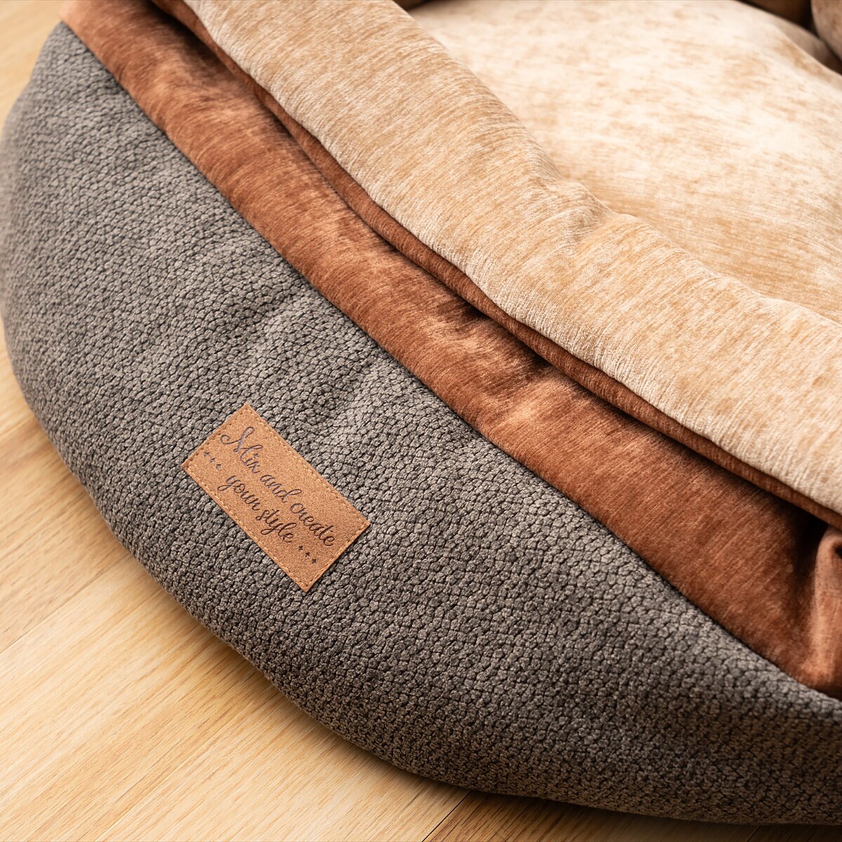 ラウンドペットベッド 2個セット ブラウン ラウンドペットベッド 2個セット ブラウン