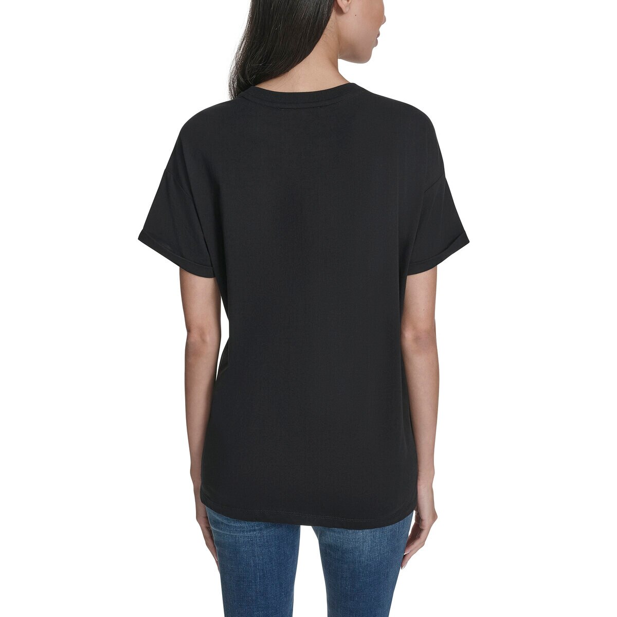 DKNY レディース 半袖 ロゴ Ｔシャツ ブラック L