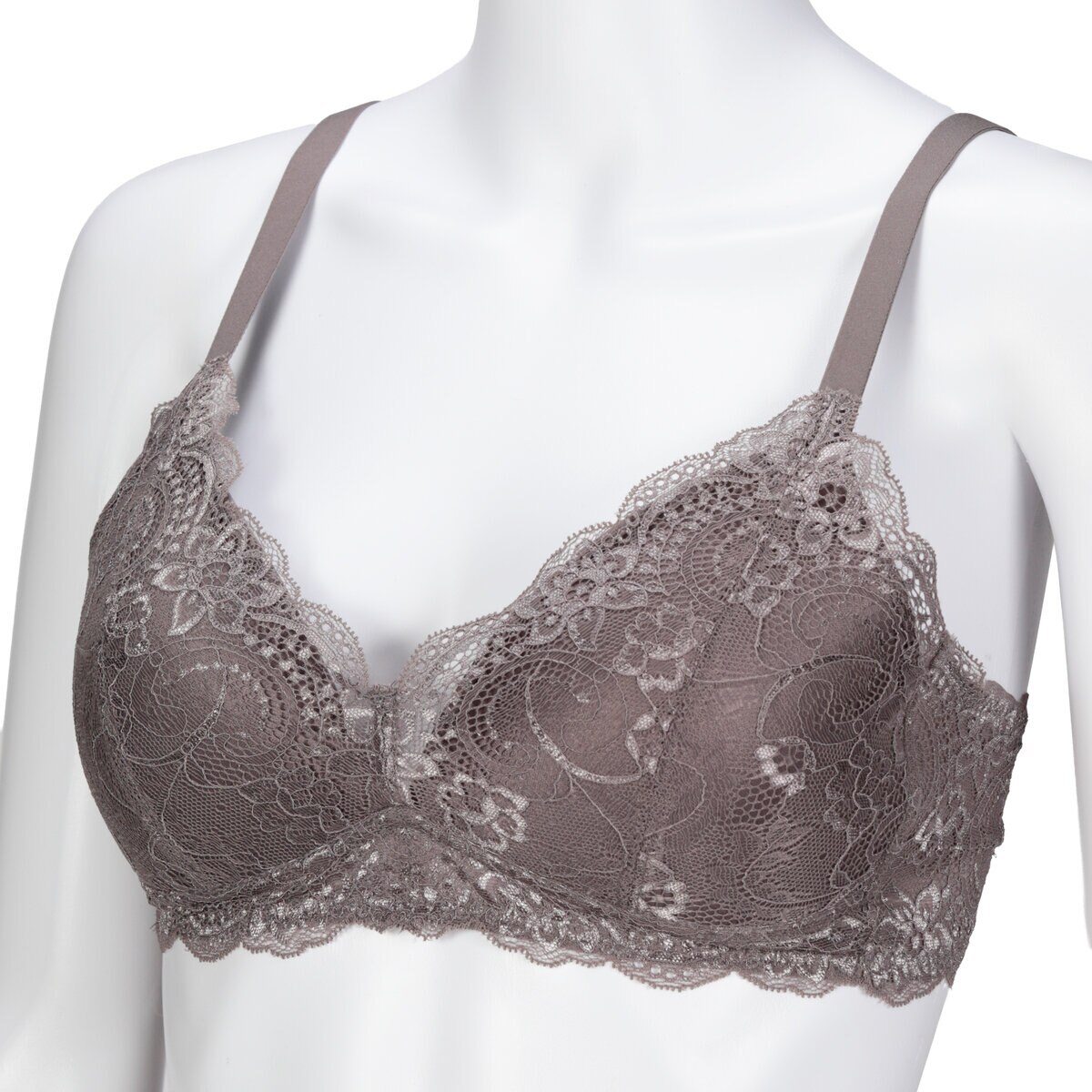 アツギ ワイヤレス レースブラ モカ/ネイビーXL