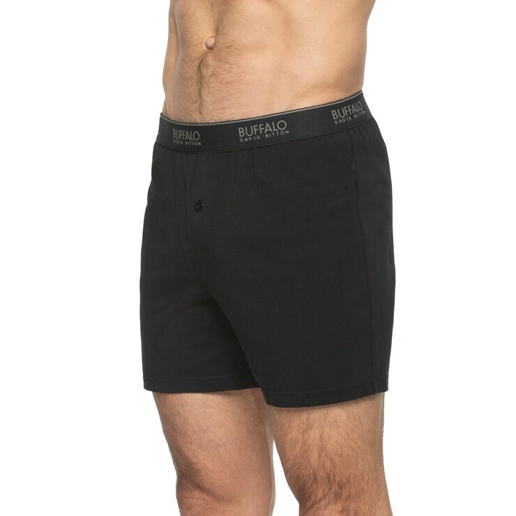 バッファロー メンズ ニット ボクサー 3枚組 M ブラック