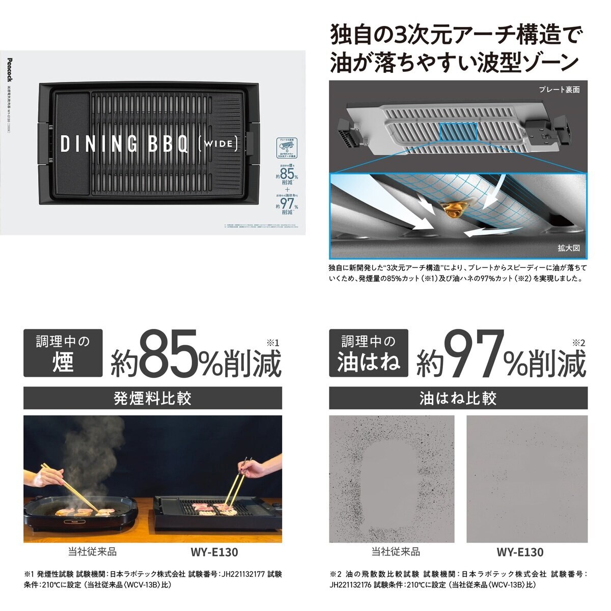 ピーコック 減煙電気焼肉器 WY-E130