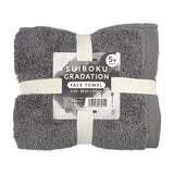 グラデーションフェイスタオル 34cm x 80cm 5枚組 グレー