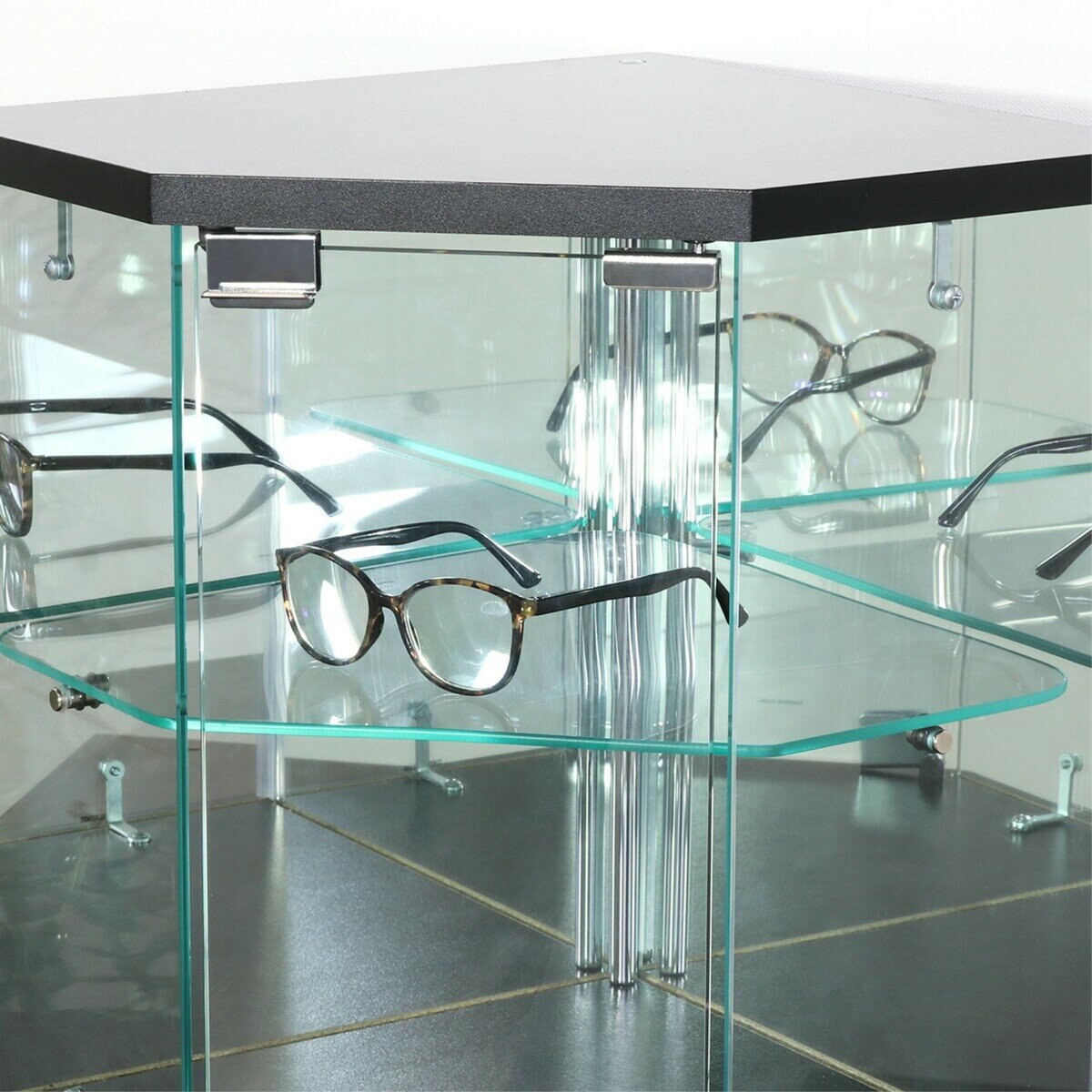 卓上ガラスコレクションケース コーナー ブラック
