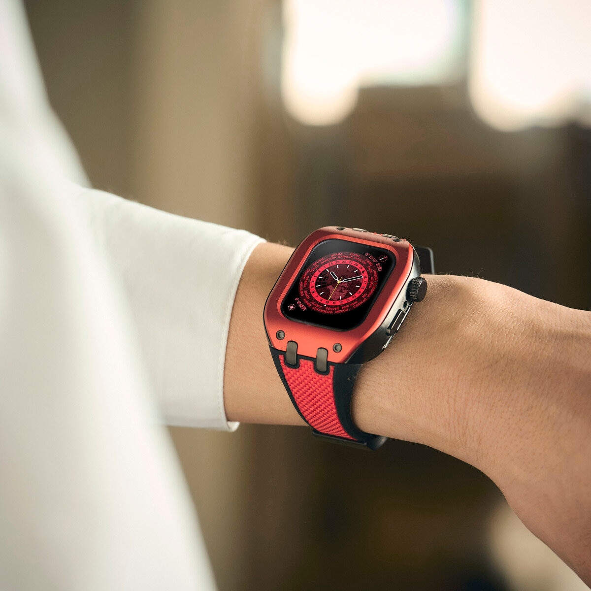 HUMBLE RICH Apple Watch Case 7/8/9対応 41mm ファブリック レッド WBB0289-013