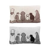 のびのびまくらカバー 4枚入り 約36×58cm イヌとネコ