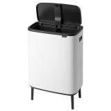 ブラバンシア BoタッチビンHi 2x30L   タッチ式ごみ箱 2分別(脚つき)  ホワイト  130601