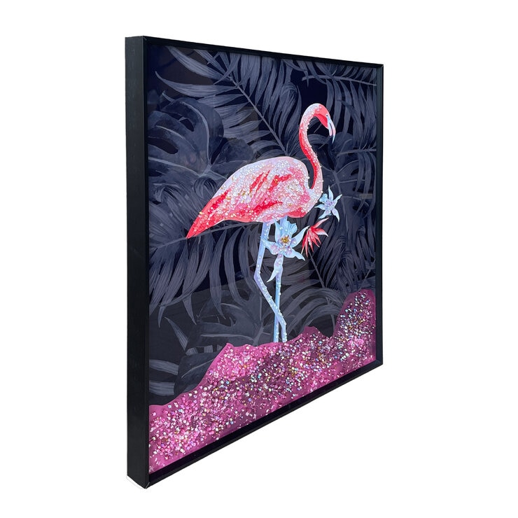 クリスタルアート フラミンゴ 51 x 61cm