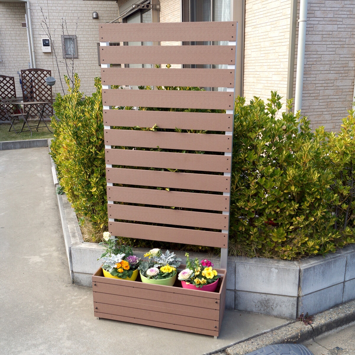旭興進 スタイリッシュフェンス 1480 フラット分割型 with プランター (143 x 80 cm)