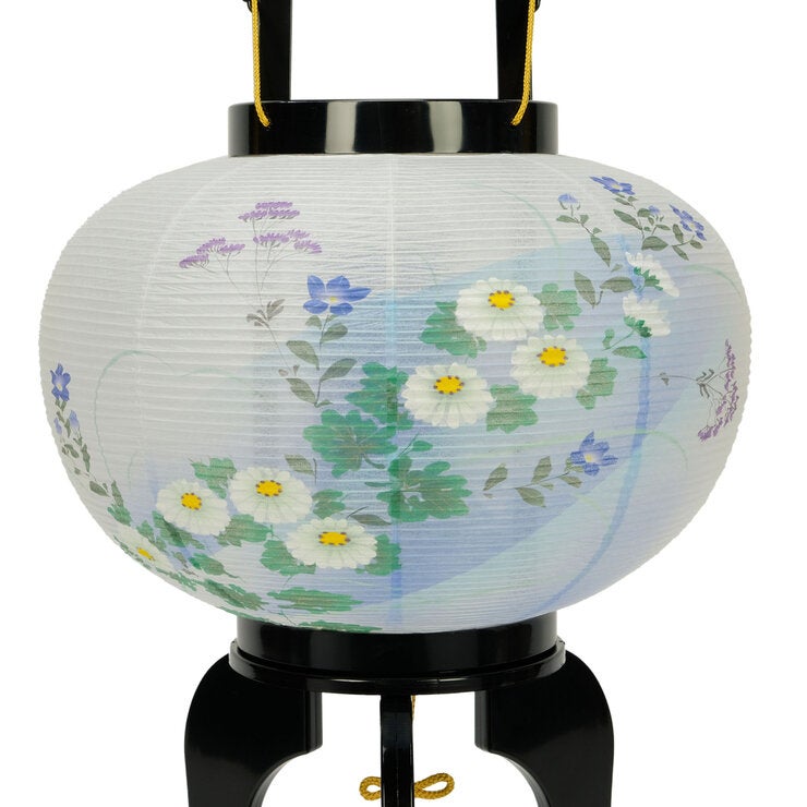 盆提灯 廻転灯 あかり10号桔梗蒔絵対絵入 左右対販売 8608-CS-602W 盆提灯 廻転灯 あかり10号桔梗蒔絵対絵入 左右対販売 8608-CS-602W