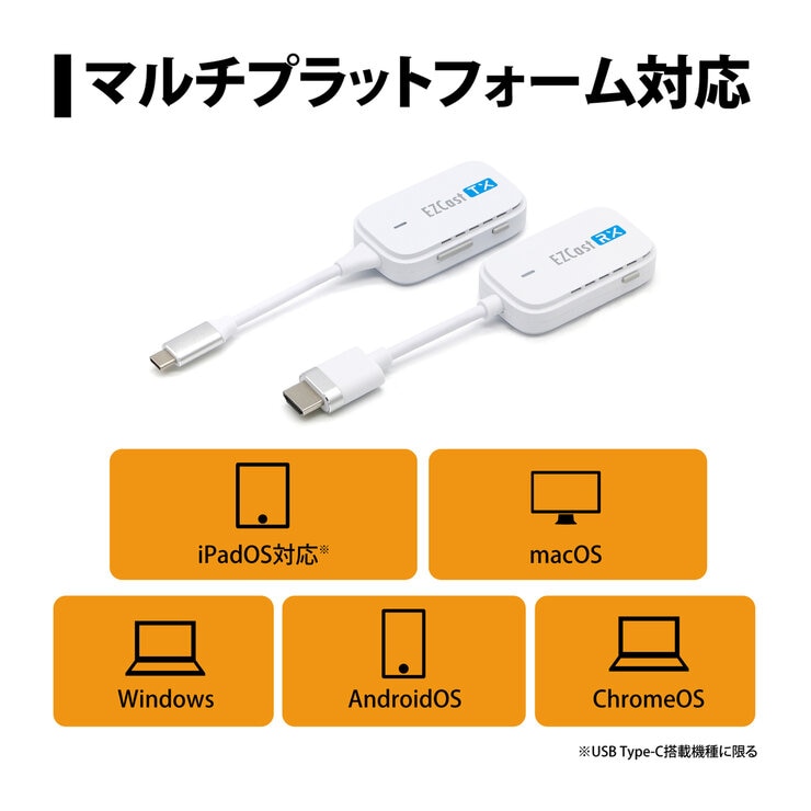 プリンストン EZCastPocket ワイヤレスプレゼンテーションデバイス (USB-C to HDMI)